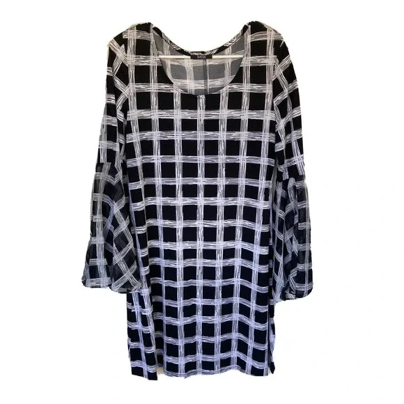 msk black and white dress MSK Women's Short Sleeve Printed Shift Dress